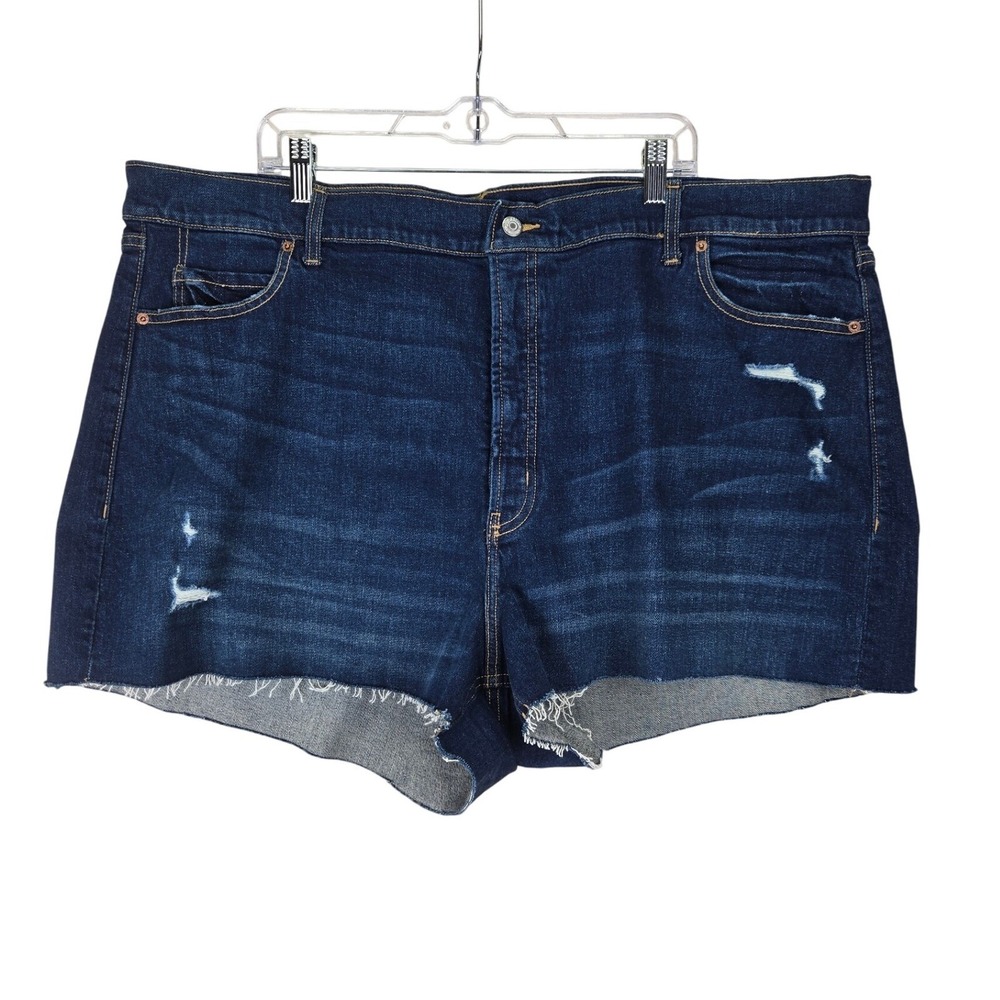Old Navy Higher High Waisted Sky Hi A Line‎ Denim Shorts Size 26 Jean Distressed